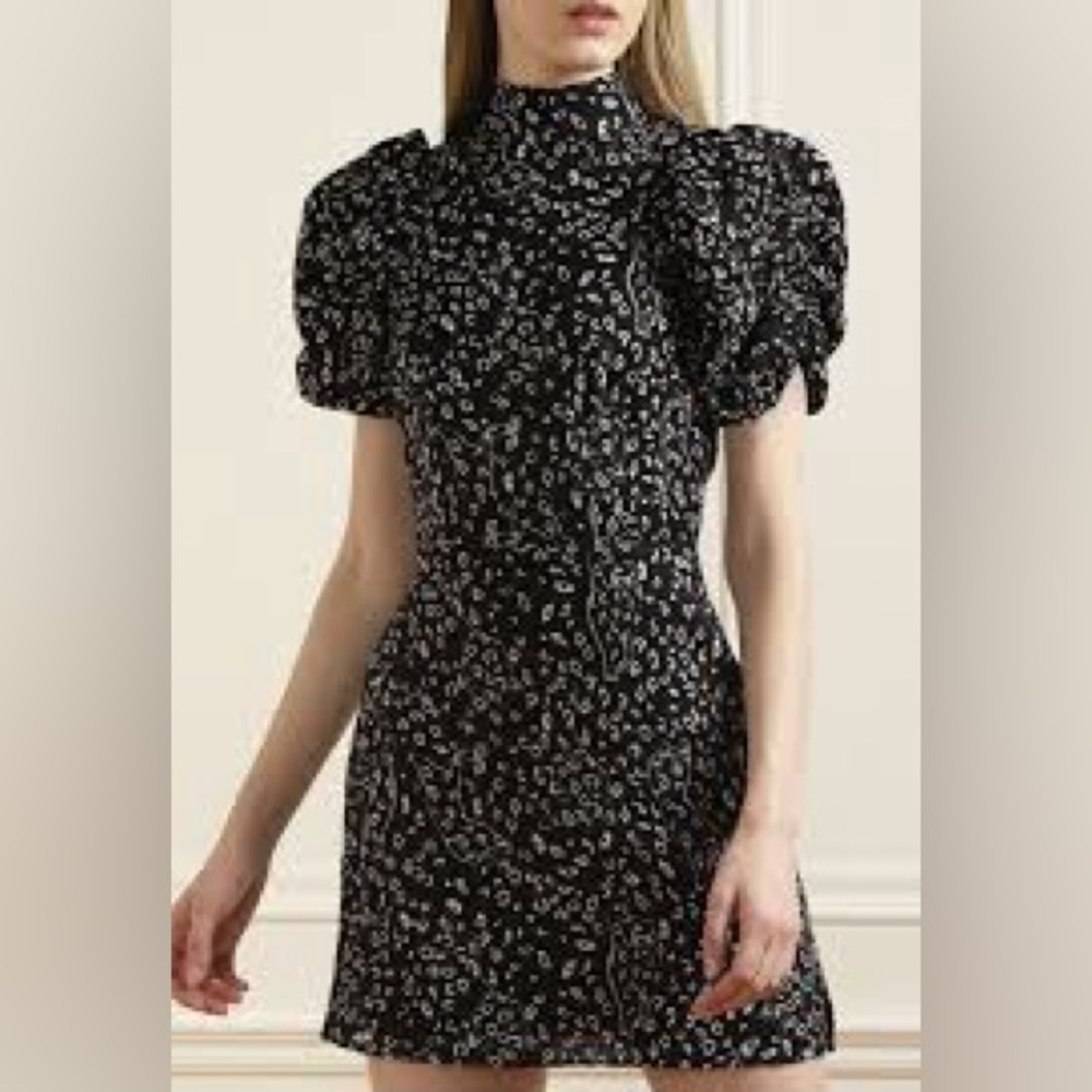 Ted Baker NWOT Black Cat Dress Ray Abstract Print Dress Size 2
(Women's 10/12)